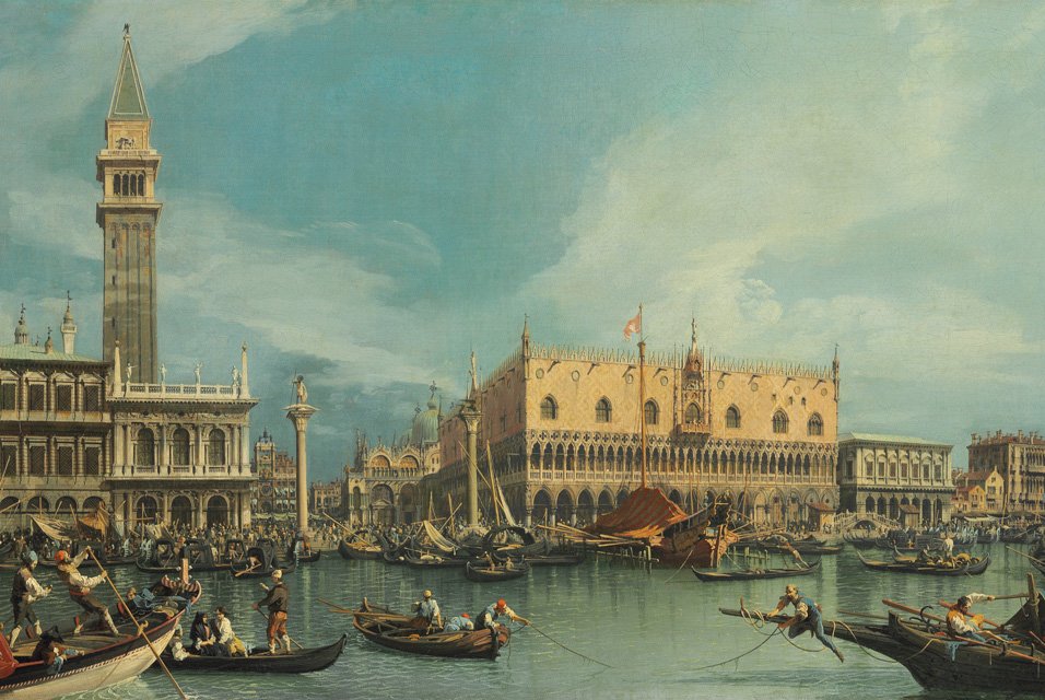 威尼斯的Molo，来自圣马可盆地 作者 乔瓦尼·安东尼奥运河（Canaletto）