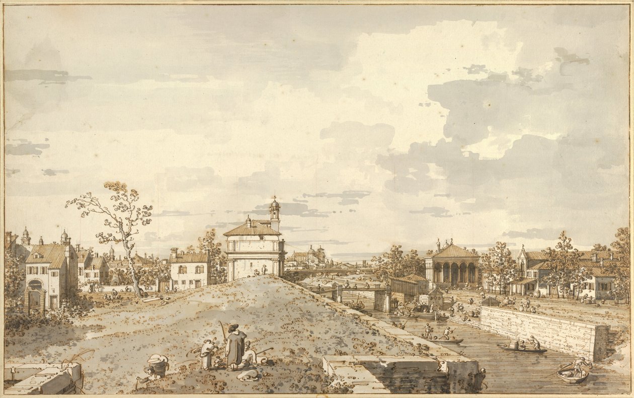 Porta Portello与帕多瓦的布伦塔运河 作者 乔瓦尼·安东尼奥运河（Canaletto）
