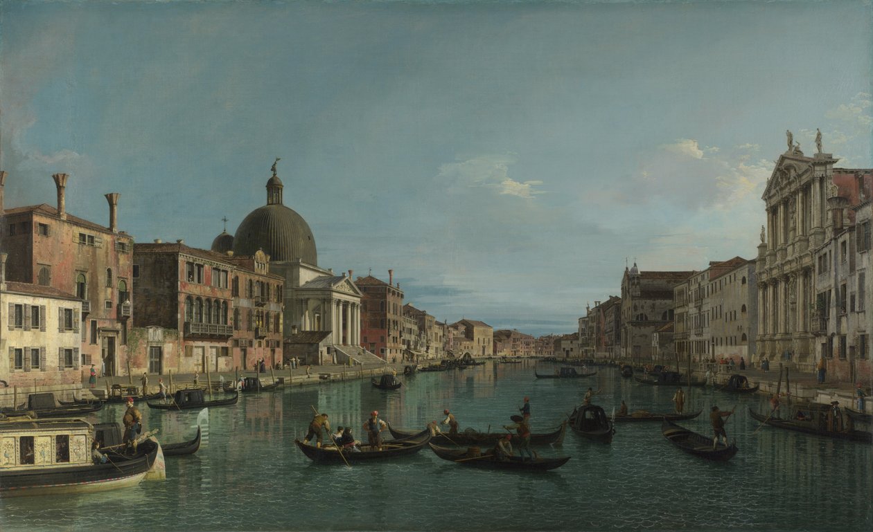 威尼斯 - 大运河与S. Simeone短笛 作者 乔瓦尼·安东尼奥运河（Canaletto）