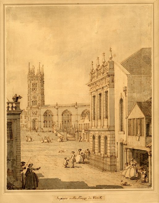 查看在沃里克与圣玛丽教堂 作者 乔瓦尼·安东尼奥运河（Canaletto）