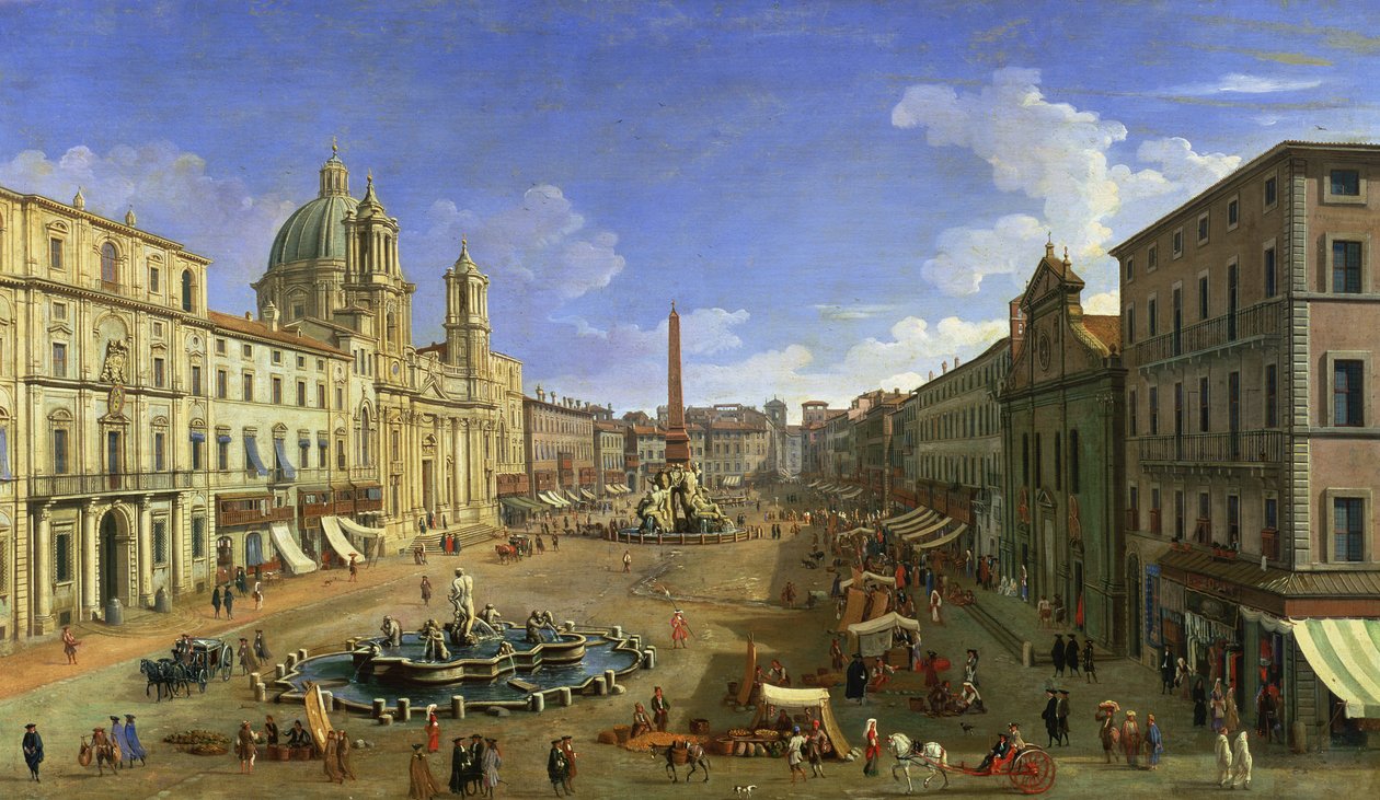 纳沃纳广场，罗马的看法 作者 乔瓦尼·安东尼奥运河（Canaletto）