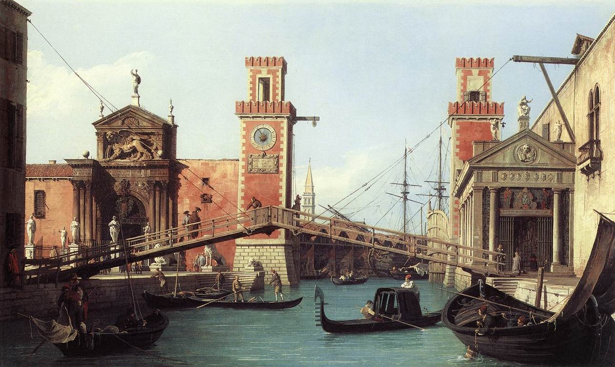 阿森纳入口的视图 作者 乔瓦尼·安东尼奥运河（Canaletto）