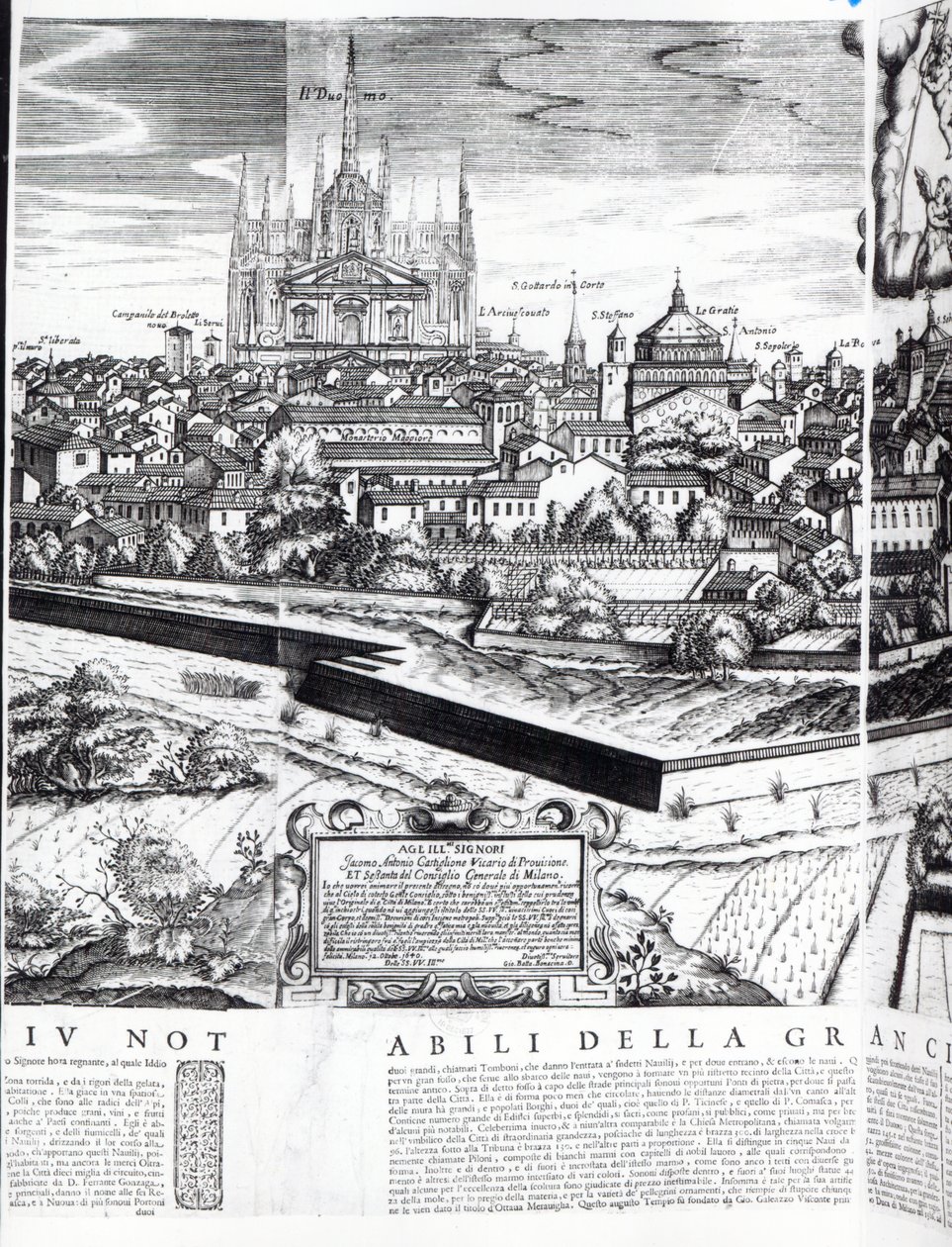 米兰地图的一部分，1640年 作者 乔瓦尼·巴蒂斯塔·博纳西纳