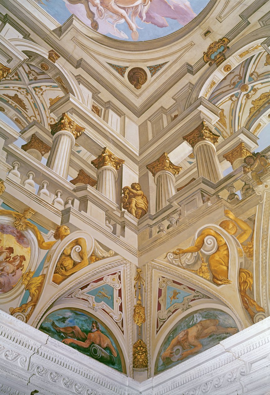 1625年，从Salle des Fetes的天花板上看到了Trompe l&39;Oeil 作者 乔凡尼·巴蒂斯塔·卡洛恩