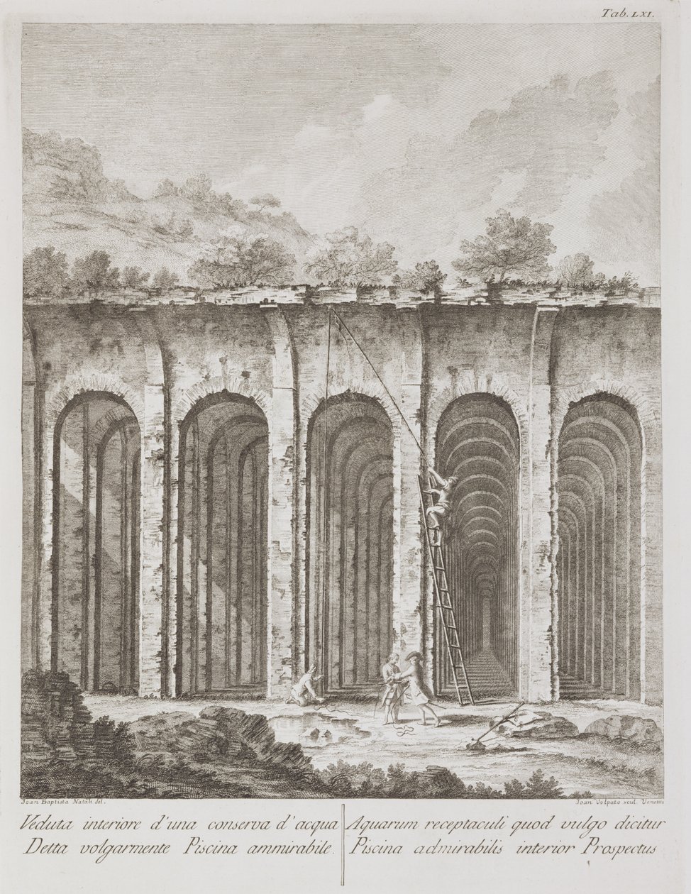 Mirabilis Pool，来自Cuma的Pozzuoli的Avanzi della Antichita和Paul Antonio Paoli的Baja，由Giovanni Volpato（1735-1803）雕刻 作者 乔瓦尼·巴蒂斯塔（Giovanni Battista III）Natali