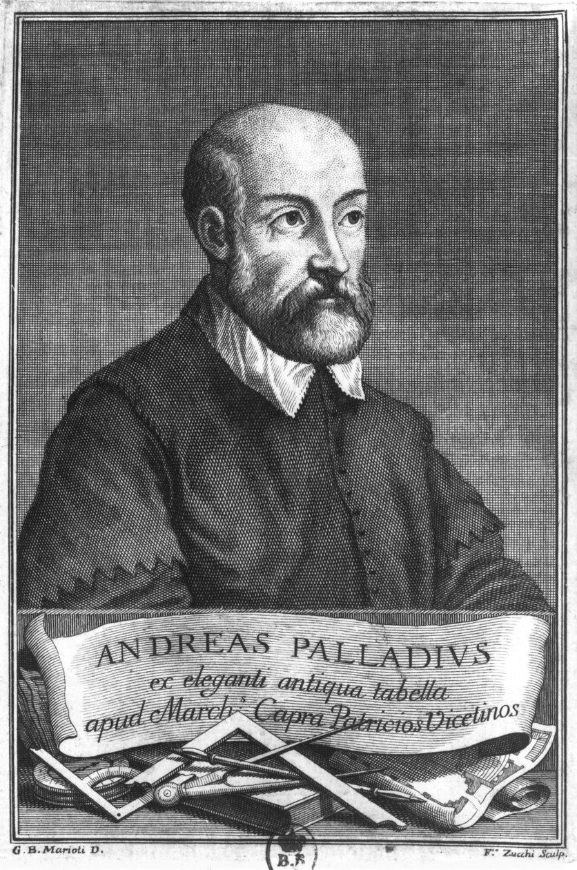 Andrea Palladio（1508-80）由Francesco II Zucchi（1692-1764）雕刻 作者 乔凡尼·巴蒂斯塔·马里奥蒂