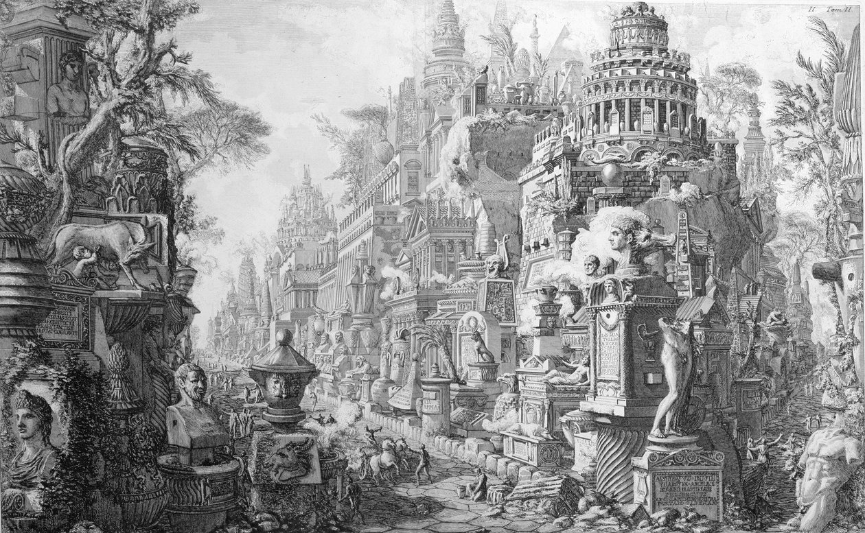 罗马的寓言主题及其历史，来自&39;Le Antichita Romane de GB Piranesi（1756）&39;，1835年在巴黎出版 作者 乔凡尼·巴蒂斯塔·皮拉涅西