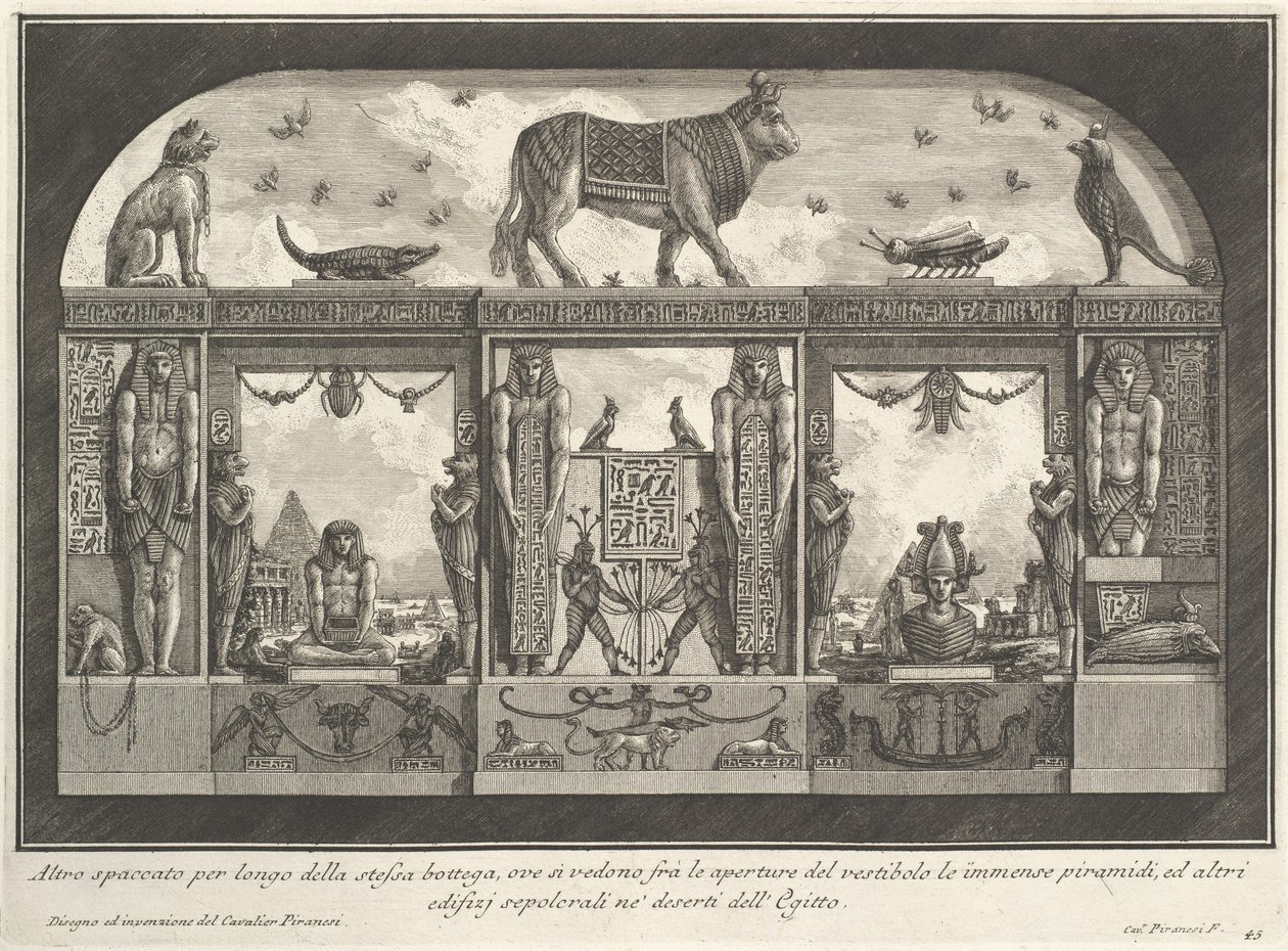埃及壁画装饰为英国咖啡，西班牙广场，罗马，1769年。从不同的方式装饰路径 作者 乔凡尼·巴蒂斯塔·皮拉涅西