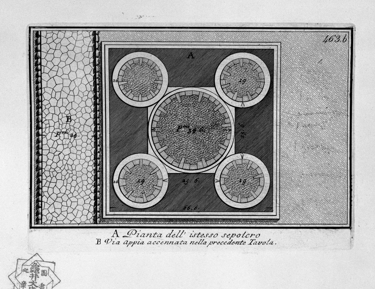 Via Appia，在Albano Laziale的Sepulcher 作者 乔凡尼·巴蒂斯塔·皮拉涅西