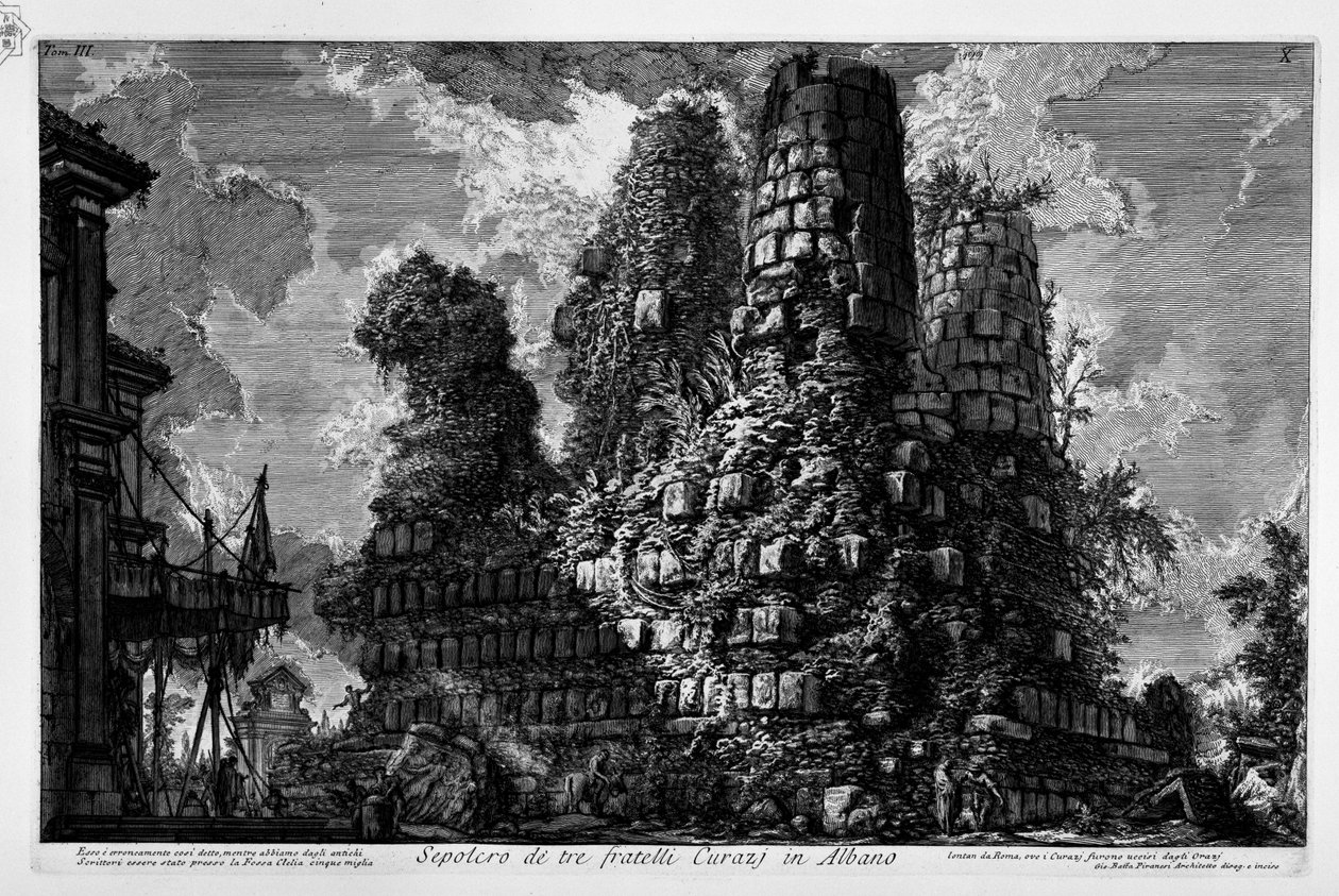 Via Appia，在Albano Laziale的Sepulcher 作者 乔凡尼·巴蒂斯塔·皮拉涅西