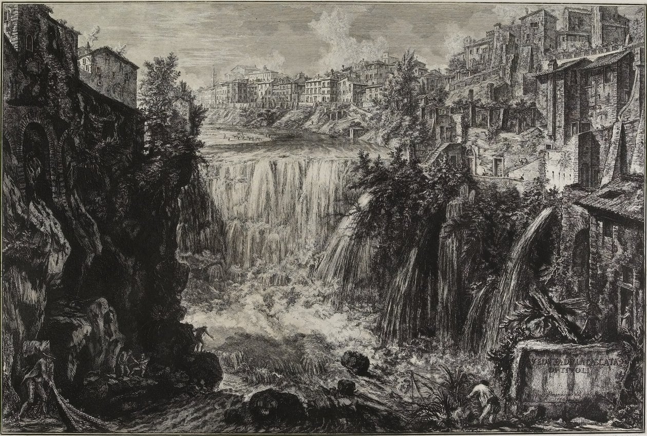 大瀑布的看法在Tivoli，1766 作者 乔凡尼·巴蒂斯塔·皮拉涅西