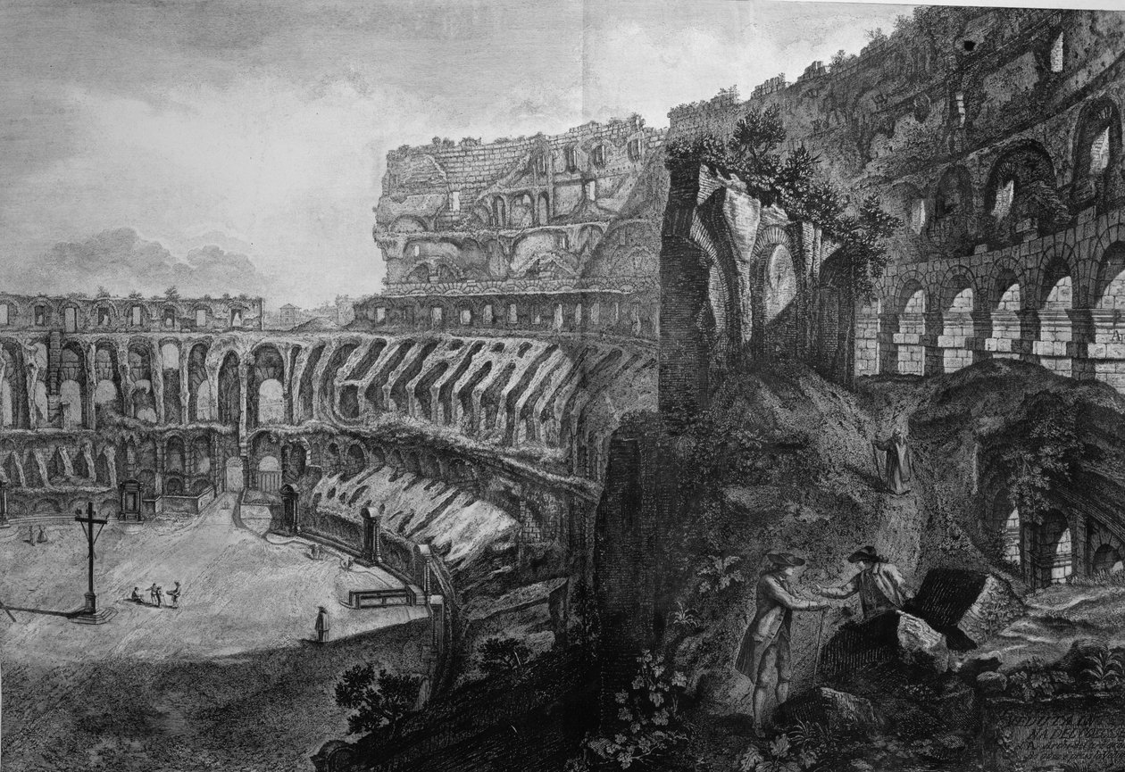 体育馆内部的视图，来自&39;Le Antichita Romane de GB Piranesi（1756）&39;，于1835年在巴黎出版 作者 乔凡尼·巴蒂斯塔·皮拉涅西