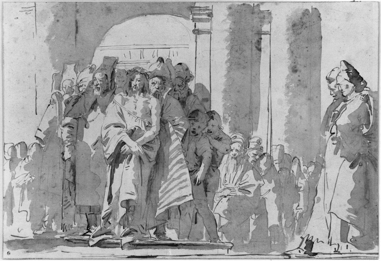 Ecce homo（笔和墨水在纸上洗） 作者 乔凡尼·巴蒂斯塔·提埃波罗