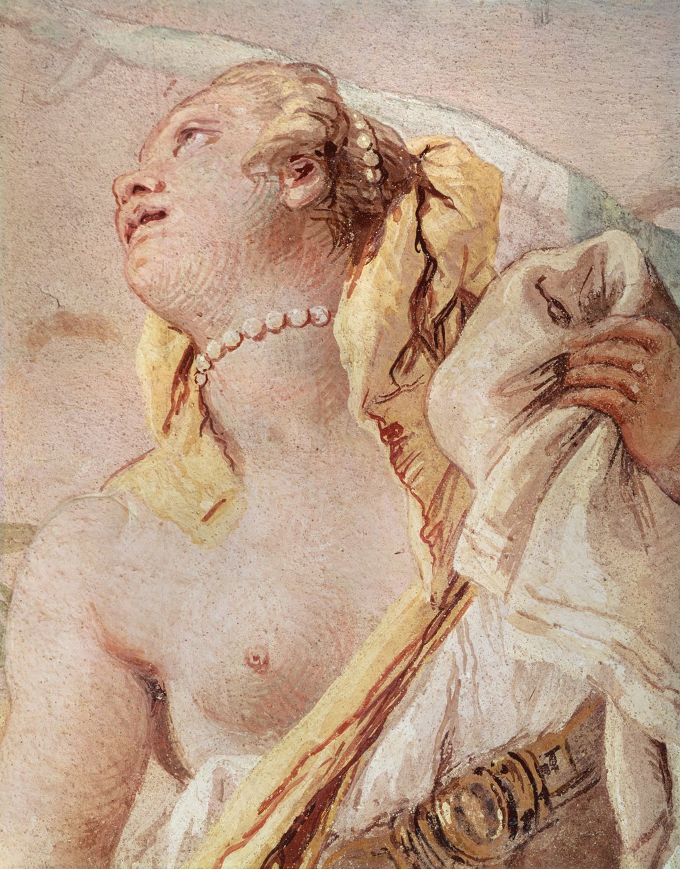 Rinaldo Abandoning Armida，Armida的细节，来自Torquato Tasso的“Gerusalemme Liberata”（1544-95），1757 作者 乔凡尼·巴蒂斯塔·提埃波罗
