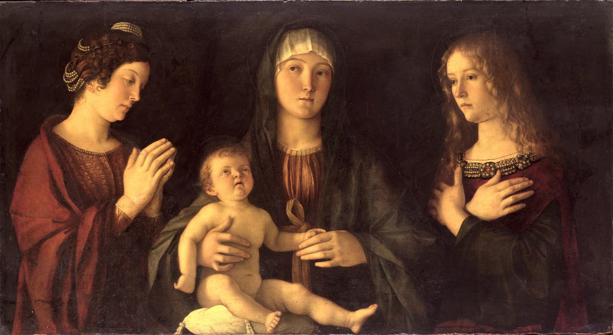 麦当娜和儿童与圣玛丽抹大拉和圣凯瑟琳 作者 乔凡尼·贝里尼（Giovanni Bellini）