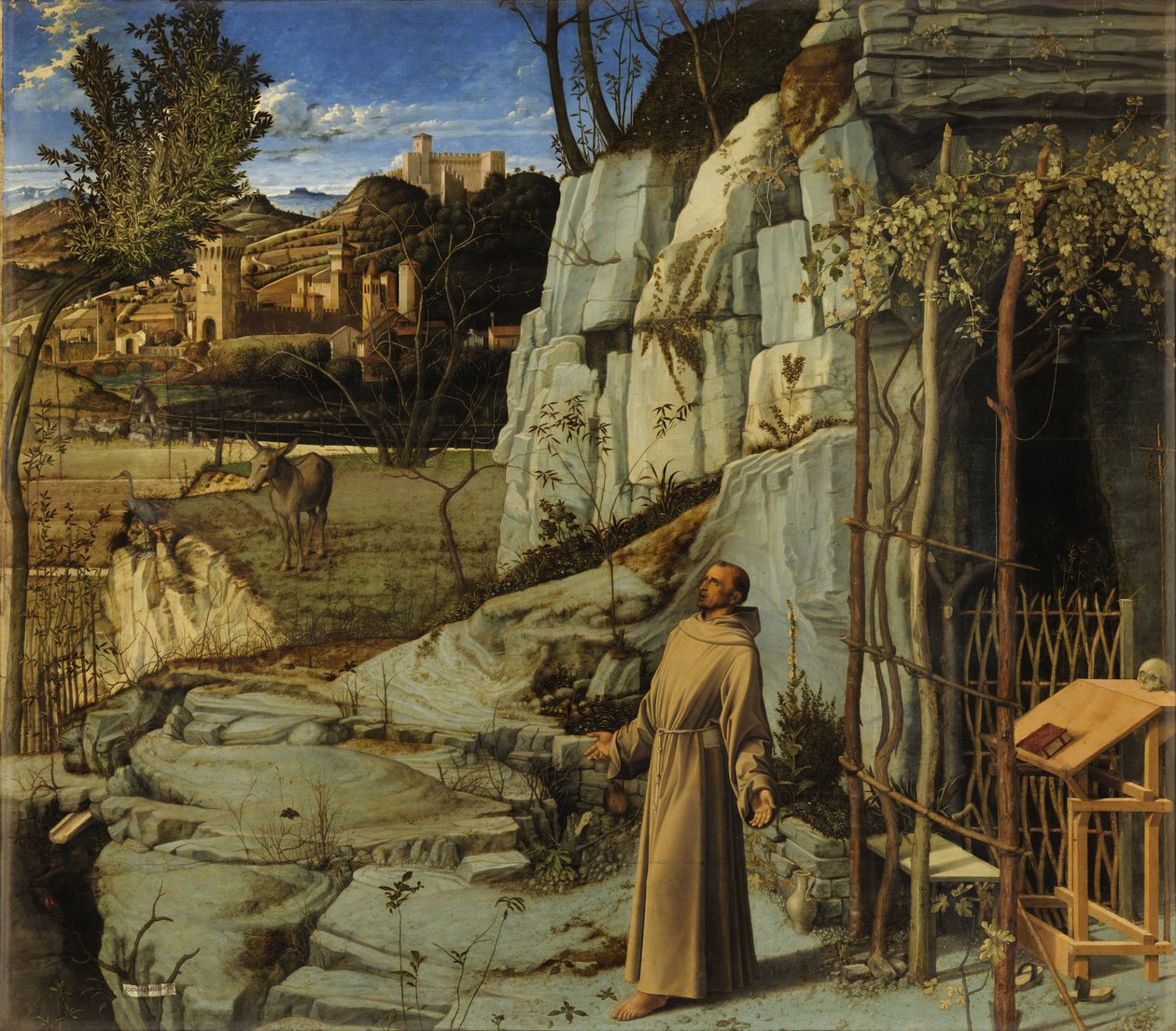 圣弗朗西斯在沙漠中 作者 乔凡尼·贝里尼（Giovanni Bellini）