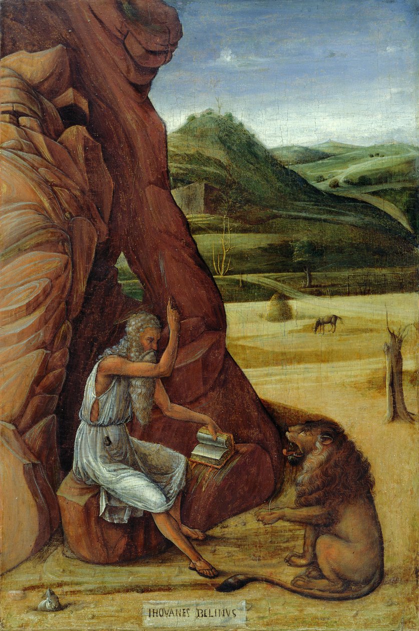 荒野中的圣杰罗姆，c.1450（面板上的蛋彩画） 作者 乔凡尼·贝里尼（Giovanni Bellini）