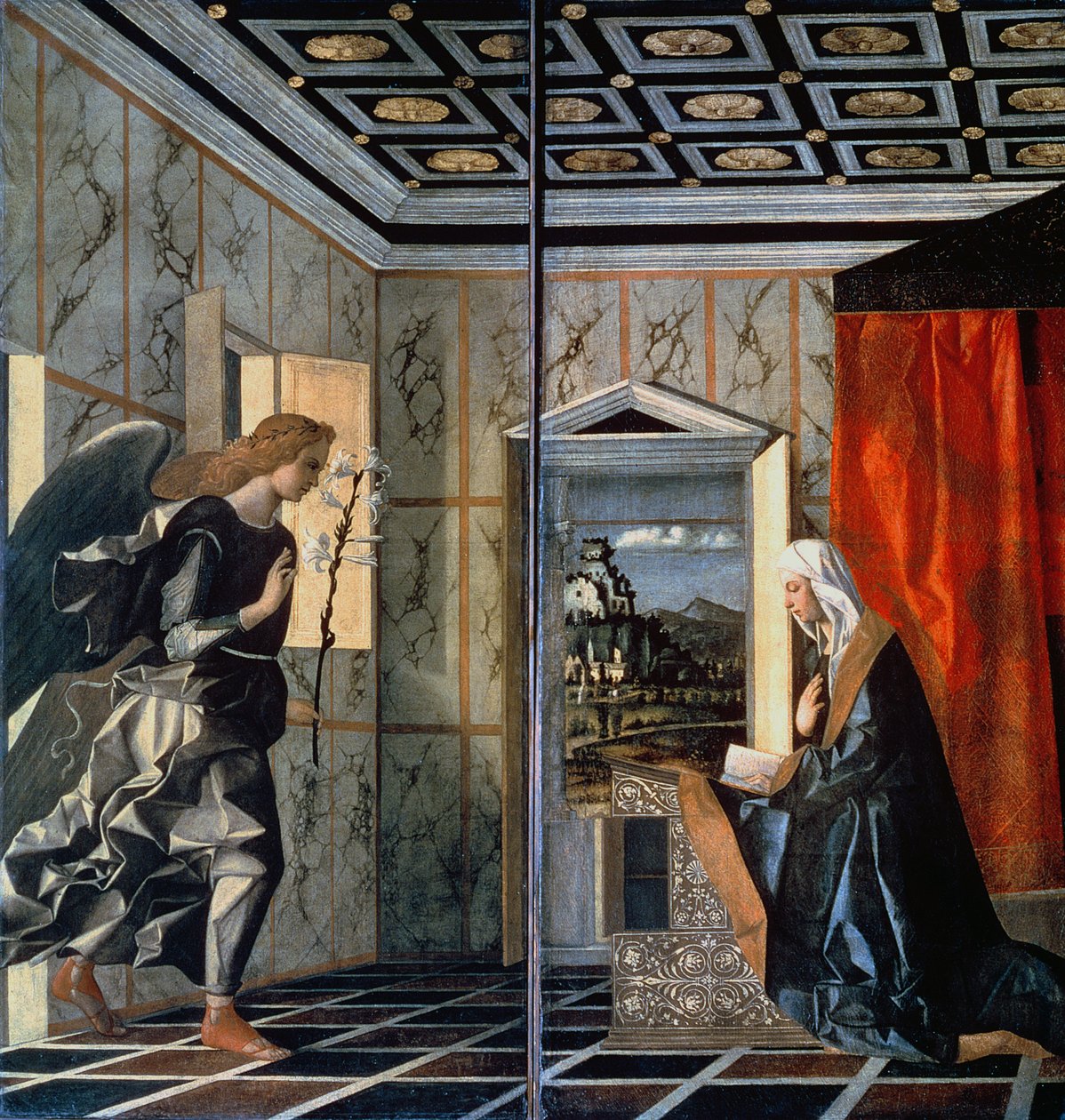 报喜（修复前） 作者 乔凡尼·贝里尼（Giovanni Bellini）