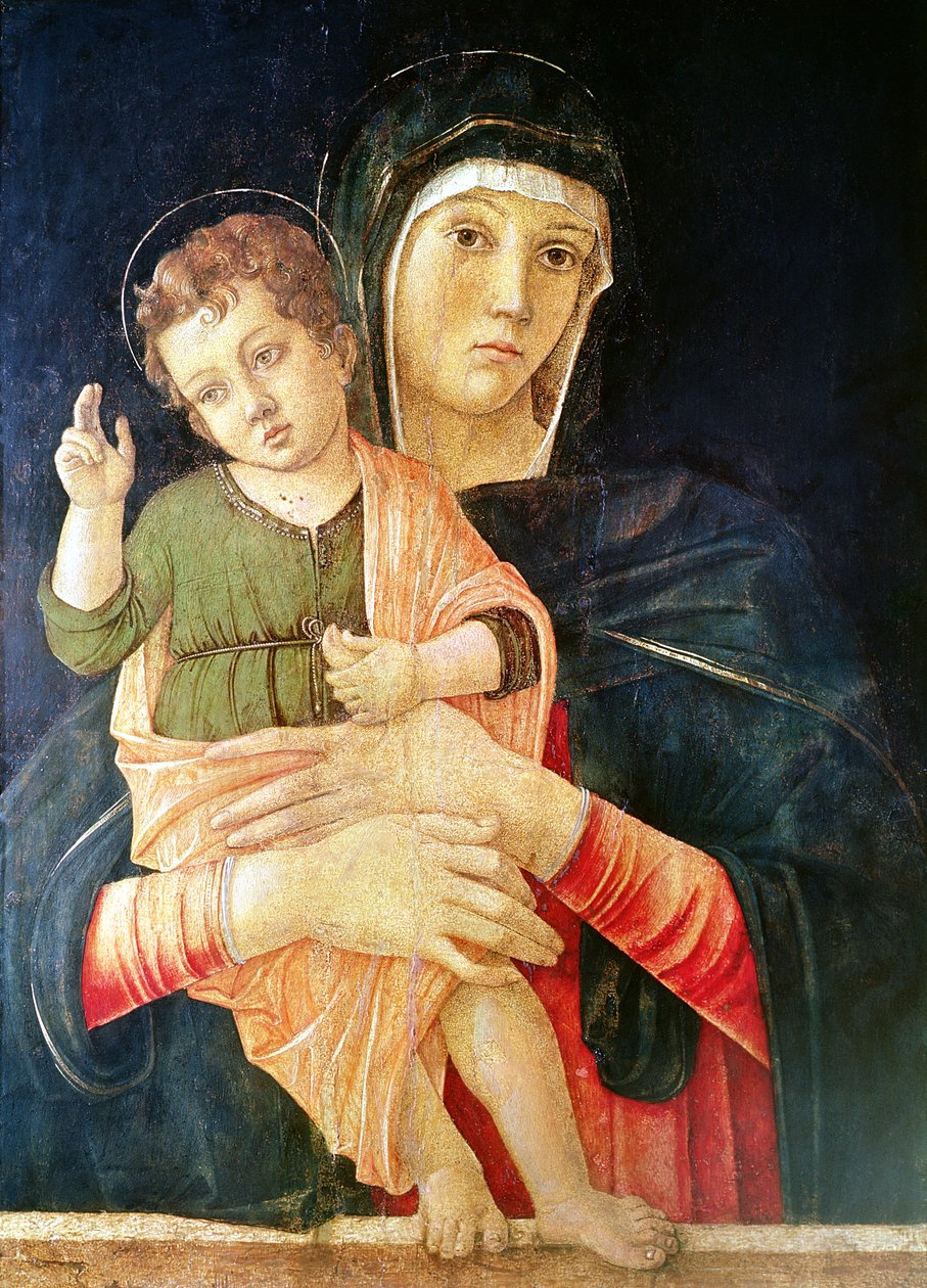 圣母子祝福，1460-70（面板上的蛋彩画） 作者 乔凡尼·贝里尼（Giovanni Bellini）