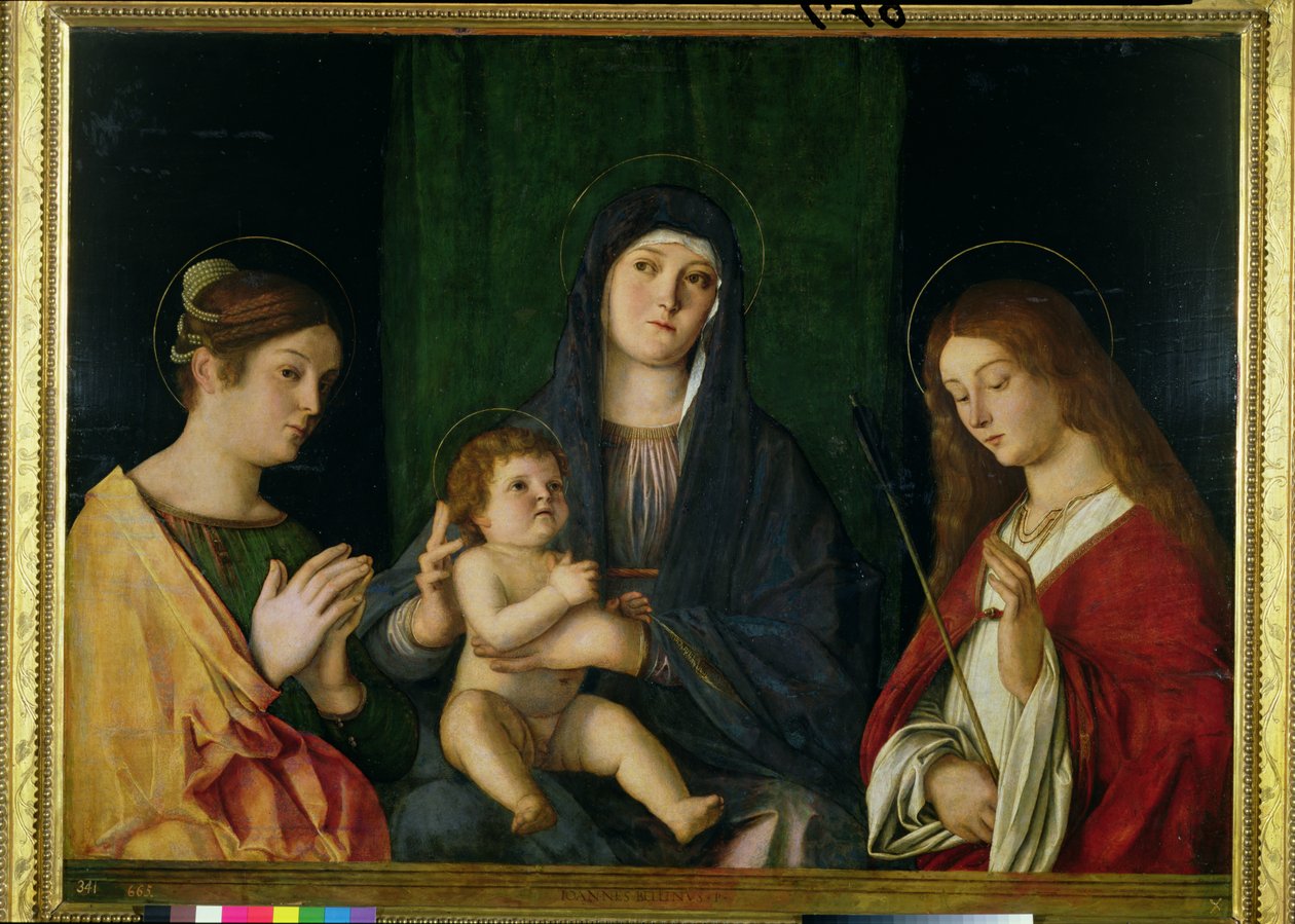 圣母与圣凯瑟琳和圣厄休拉，1490年 作者 乔凡尼·贝里尼（Giovanni Bellini）