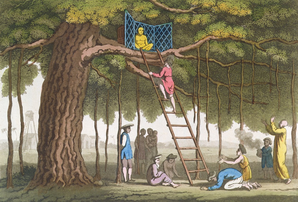 来自位于Turon湾地区的科钦中国神佛的崇拜，来自Jules Ferrario的“Le Costume Ancien et Moderne”，出版于1820年代至30年代 作者 乔瓦尼·比加蒂（Giovanni Bigatti）