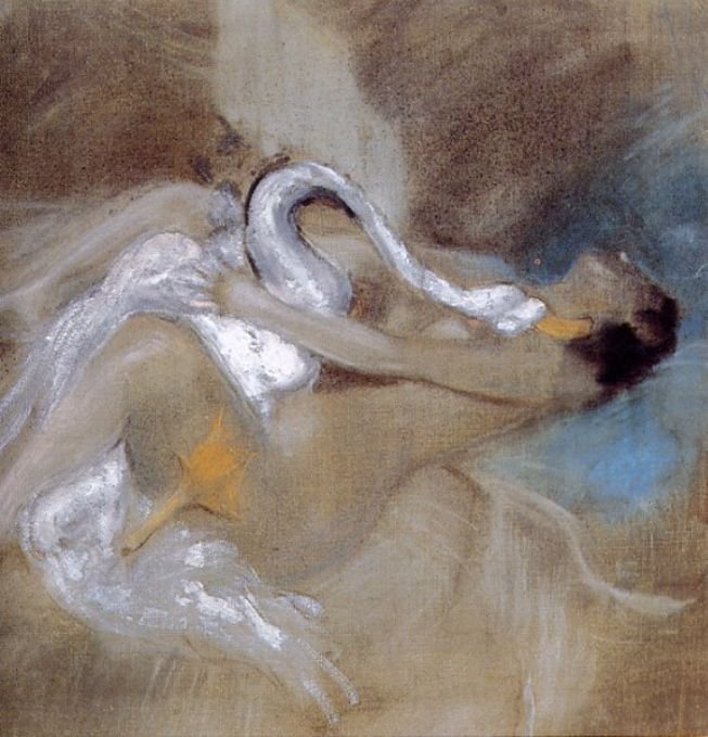 Leda与SwannGerman：Leda与SchwannPolski：Leda z abedziemn 作者 乔凡尼·博尔迪尼（Giovanni Boldini）