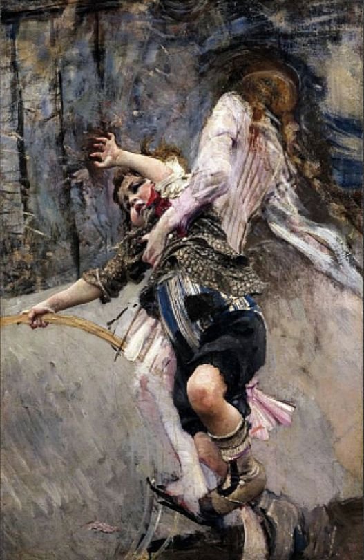Hula Hoopn Polski的男孩：Chopiec z hulahopemnGerman：Hula Hoof Reif的男孩 作者 乔凡尼·博尔迪尼（Giovanni Boldini）