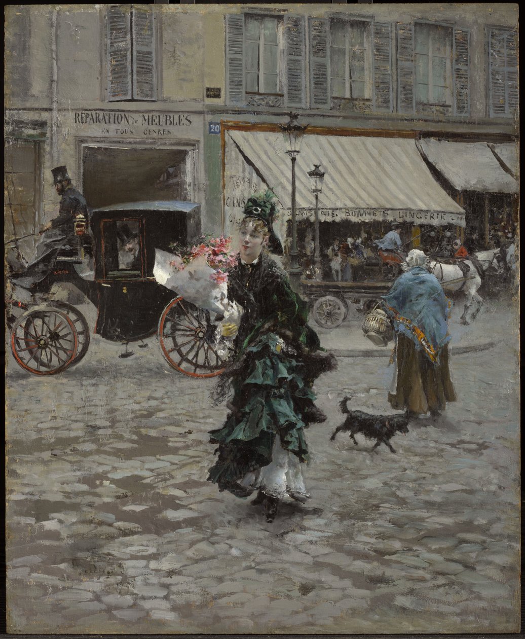 过马路 作者 乔凡尼·博尔迪尼（Giovanni Boldini）