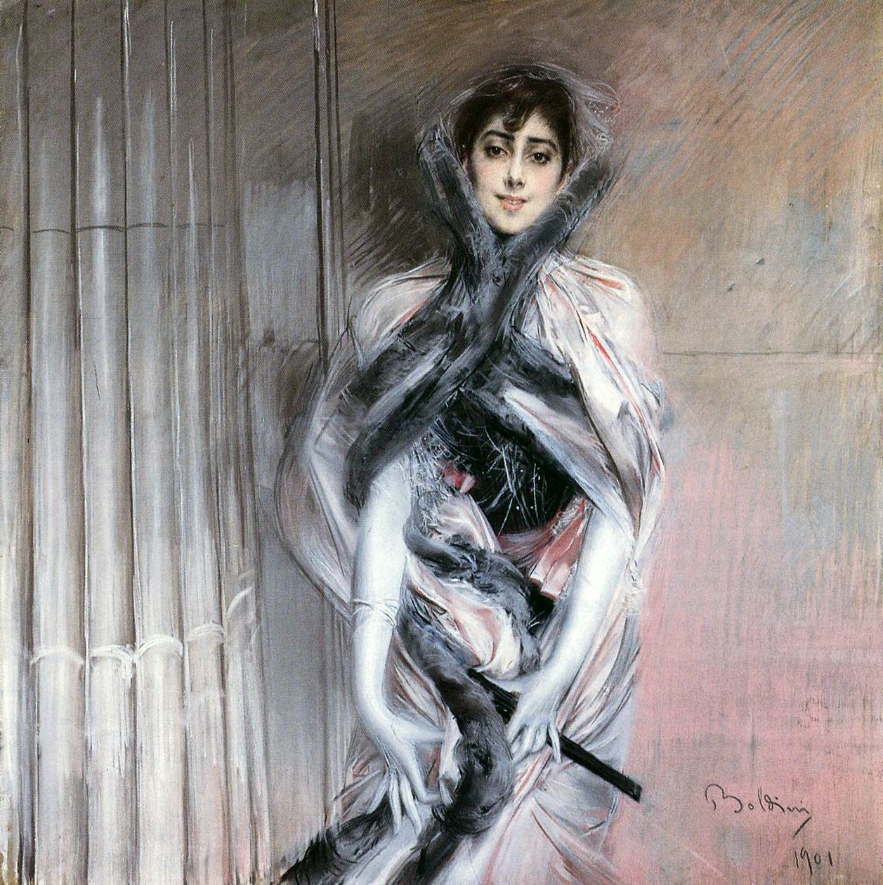 Emiliana Concha de Ossa，1901年（粉彩画布） 作者 乔凡尼·博尔迪尼（Giovanni Boldini）
