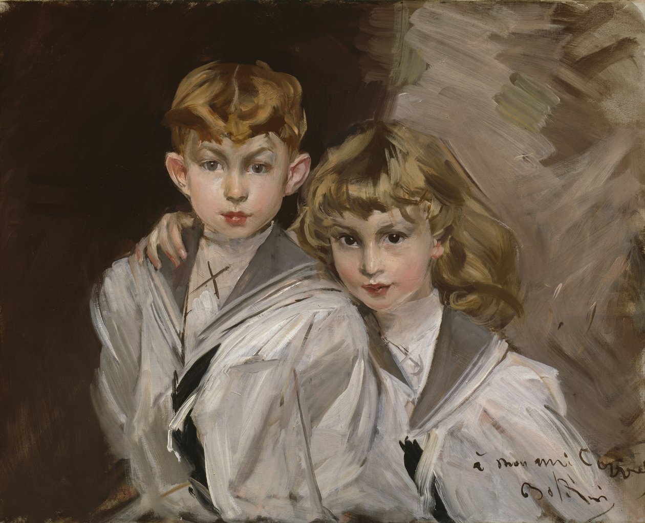 这两个孩子 作者 乔凡尼·博尔迪尼（Giovanni Boldini）