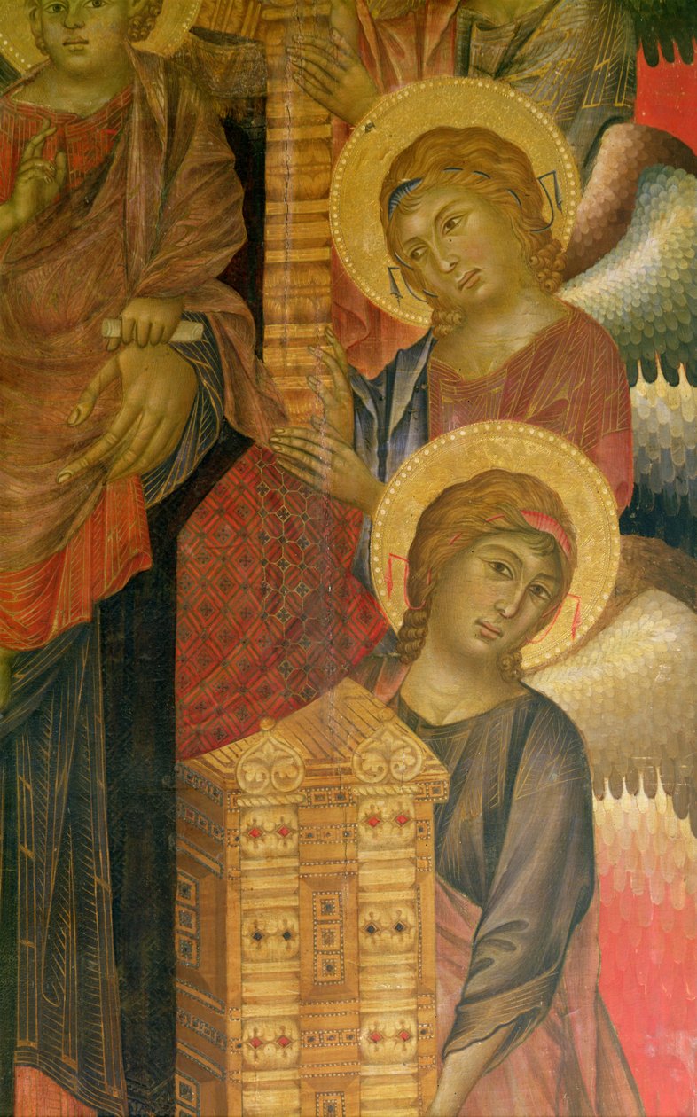 来自Santa Trinita祭坛画的天使（见31626） 作者 乔凡尼·西马布（Giovanni Cimabue）