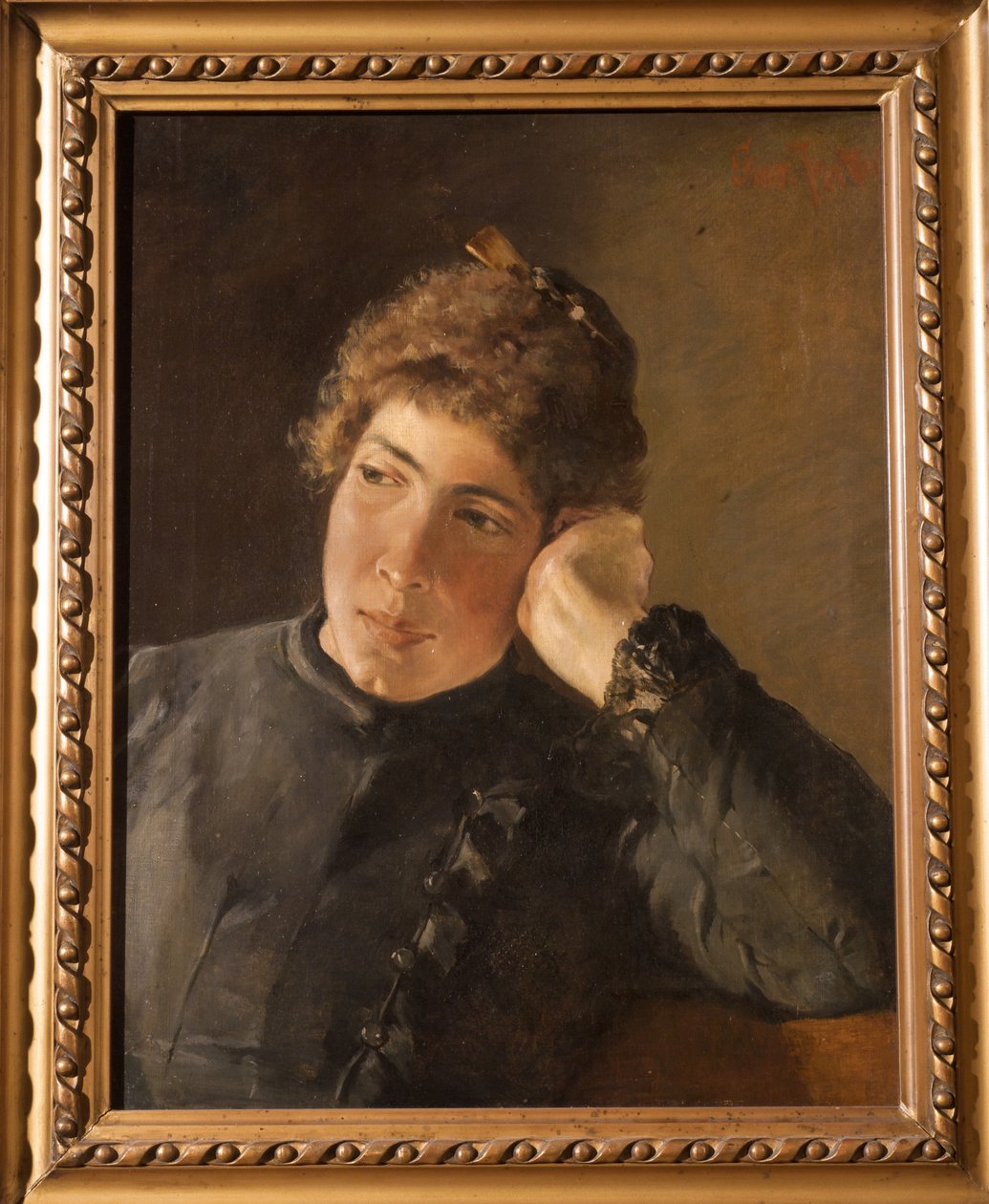 一个女人的肖像，1870年 作者 乔凡尼·法托里（Giovanni Fattori）