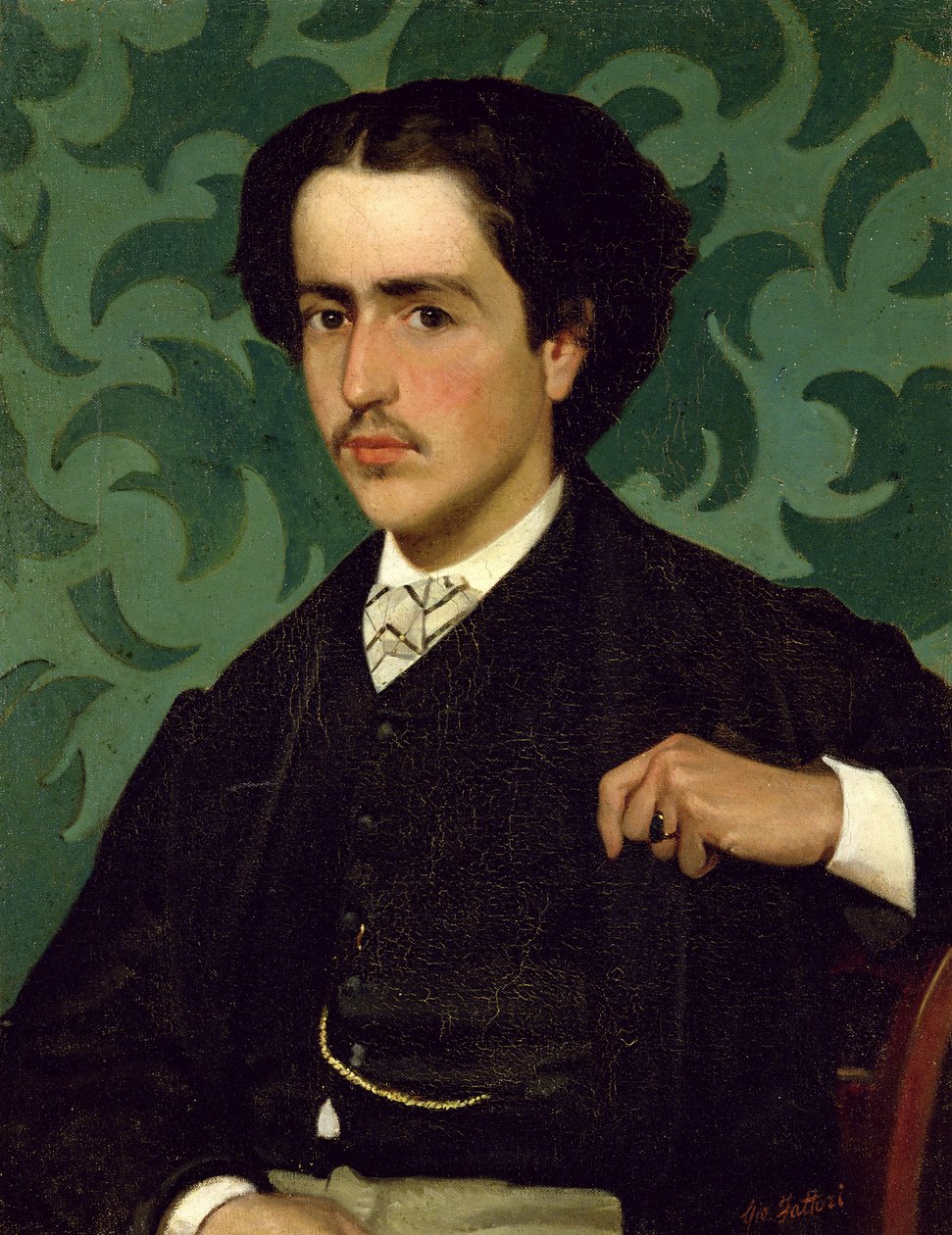 一名年轻男子的画像 作者 乔凡尼·法托里（Giovanni Fattori）