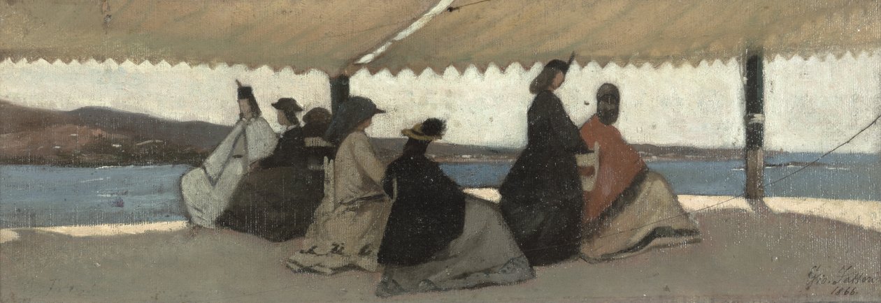 1866年在Palmieri的圆形大厅 作者 乔凡尼·法托里（Giovanni Fattori）