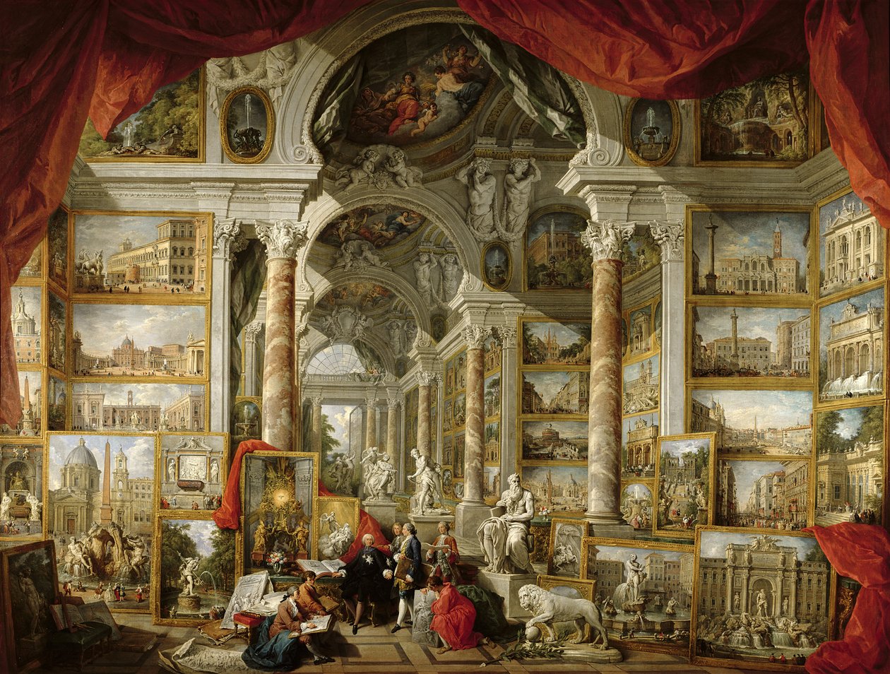 1759年的现代罗马景观画廊 作者 乔瓦尼·保罗·帕尼尼