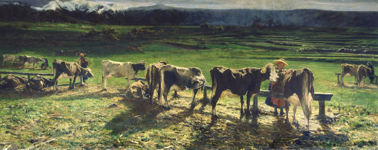 放牧，1886年 作者 乔凡尼·塞甘蒂尼（Giovanni Segantini）
