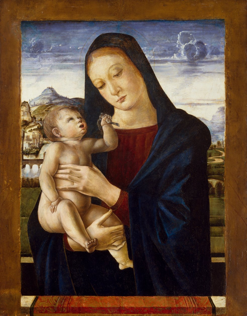 维尔京和儿童，c.1460-70（木材上的蛋彩画） 作者 乔凡尼·贝里尼（Giovanni Bellini）