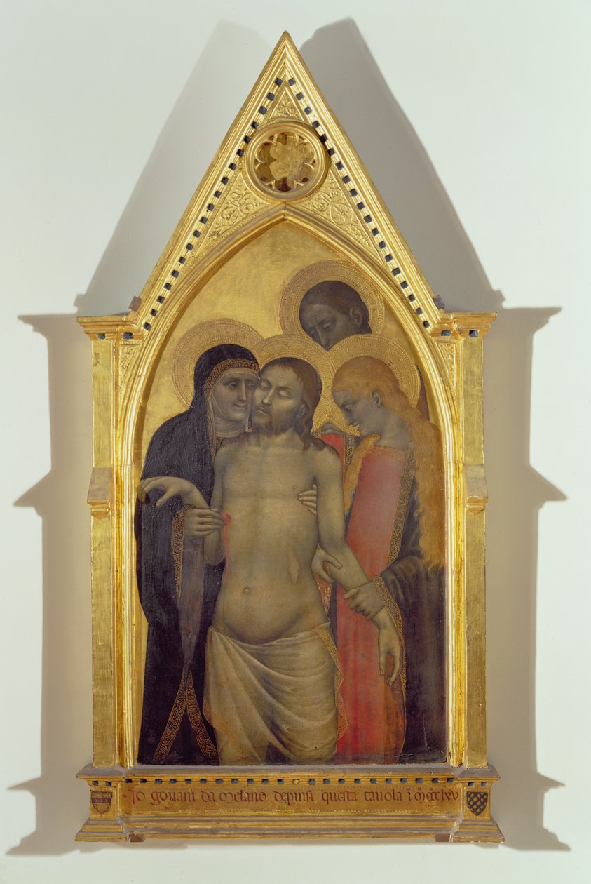 Pieta，1365（面板上的蛋彩画） 作者 乔凡尼·达·米兰诺