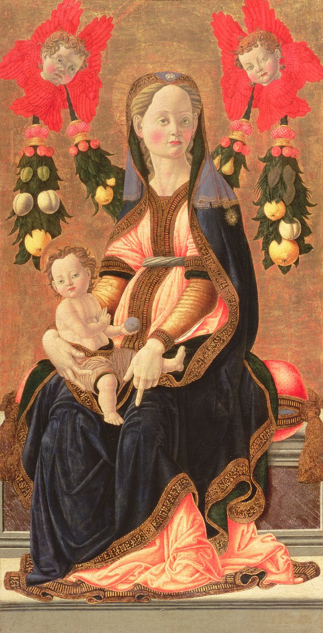 麦当娜和儿童，c.1450（面板上的蛋彩画） 作者 乔瓦尼·迪·弗朗切斯科·德尔·塞维尔利拉