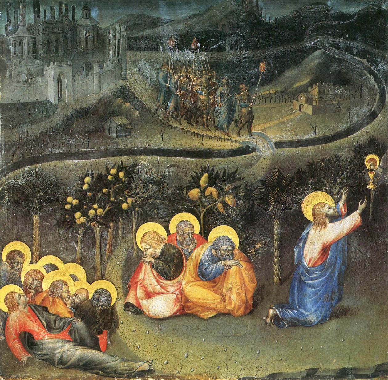 Christus im garten Gethsemane Giovanni di Paolo 作者 乔瓦尼·迪·保罗