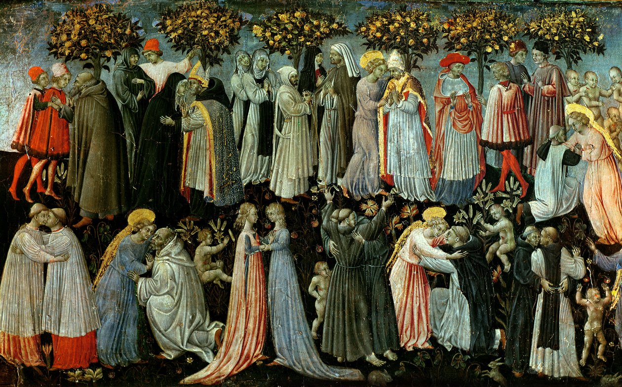 最后的审判，详细描述了Paradise，1460-65（面板上的蛋彩画）（详情为218797） 作者 乔瓦尼·迪·保罗