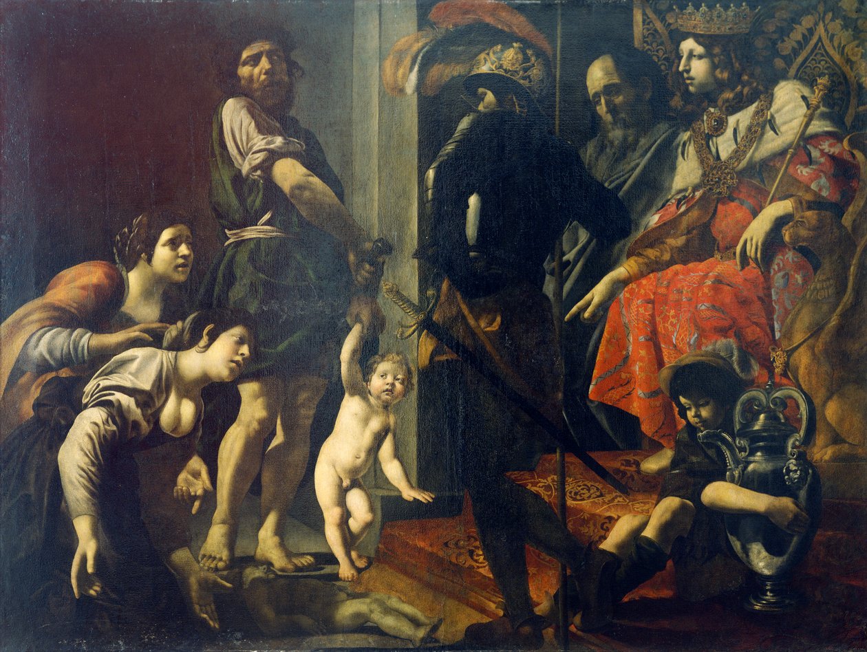 所罗门的审判》，乔瓦尼-巴蒂斯塔-卡拉乔洛（1578-1635 年），布面油画 作者 乔凡尼·巴蒂斯塔·卡拉乔洛