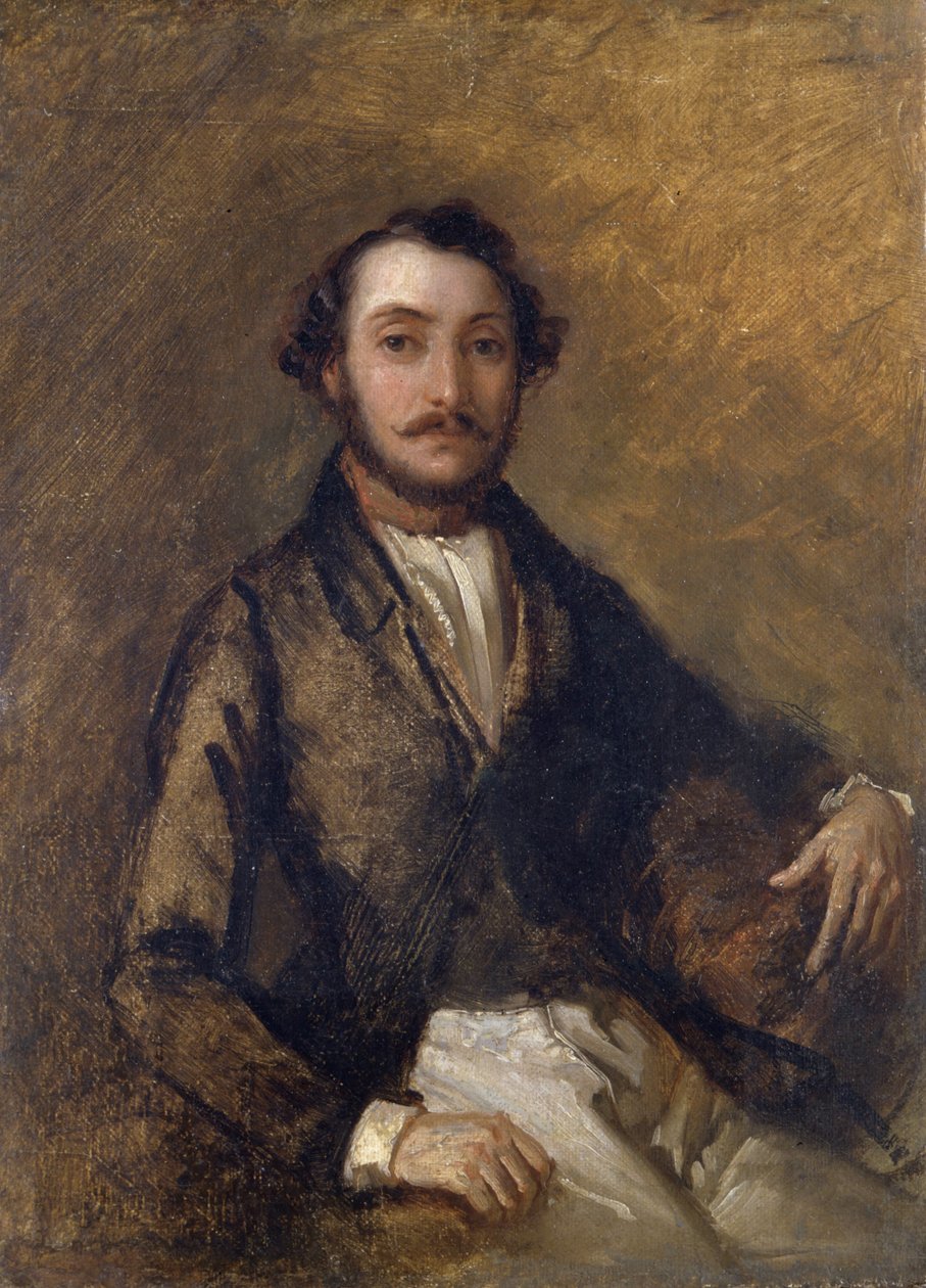 意大利作曲家加埃塔诺·多尼采蒂（Gaetano Donizetti，1797-1848）的肖像。 乔瓦尼·卡诺瓦利 (Giovanni Carnovali) dit il Piccio (1804-1873) 的绘画 作者 乔瓦尼·卡诺瓦利