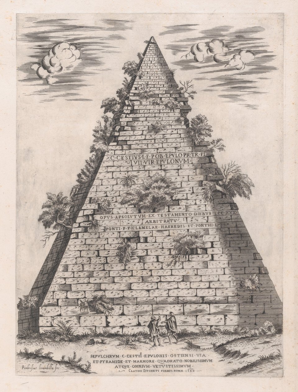 Speculum Romanae Magnificentiae：凯斯提乌斯的金字塔，1582年，1582年。 作者 乔瓦尼·安布罗焦·布兰比利亚
