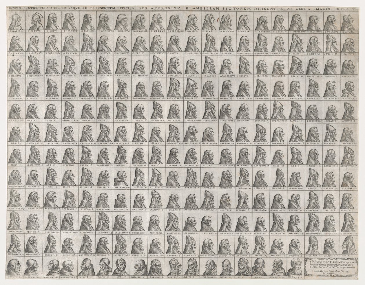 Speculum Romanae Magnificentiae：从基督到西克斯图斯五世的教皇小画像，1585年，1585年。 作者 乔瓦尼·安布罗焦·布兰比利亚