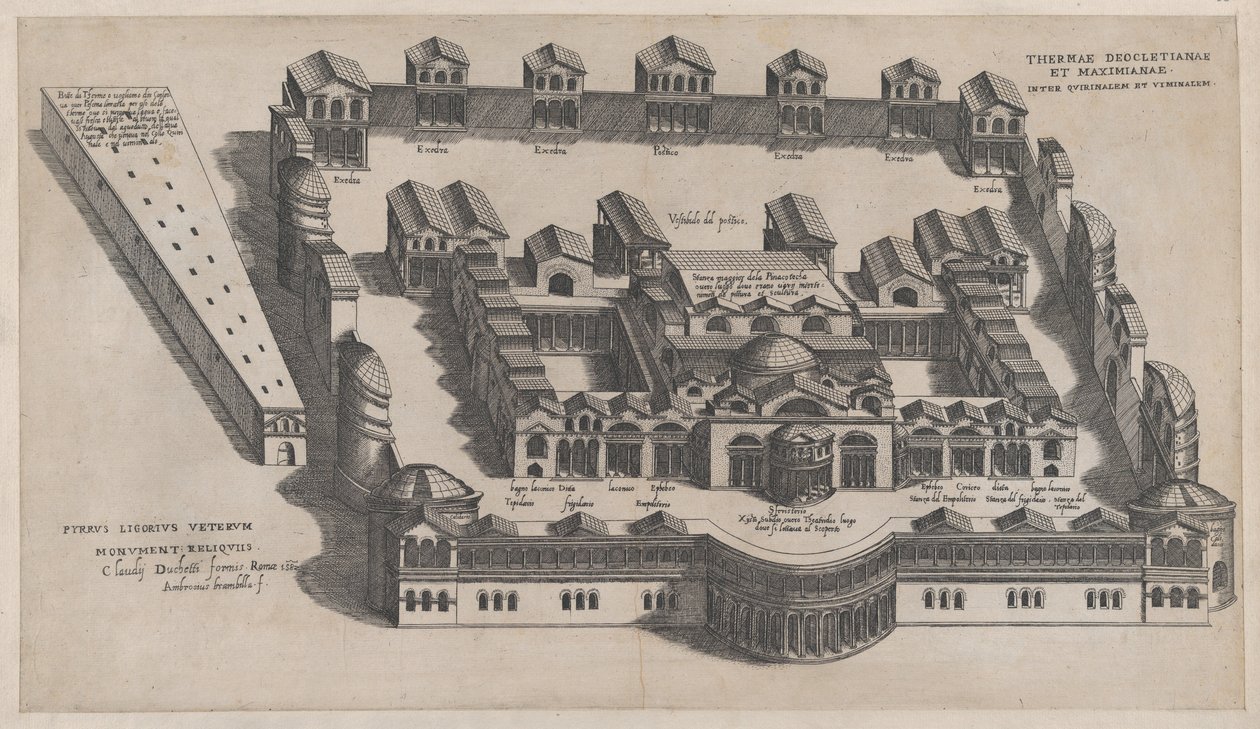 Speculum Romanae Magnificentiae：戴克里先的浴场，1582年。 作者 乔瓦尼·安布罗焦·布兰比利亚