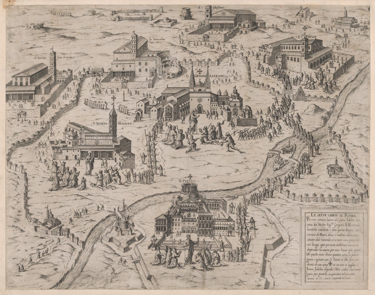 Speculum Romanae Magnificentiae：The Seven Churches of Rome Le Sette Chiese di Roma, 1575., 1575. 作者 乔瓦尼·安布罗焦·布兰比利亚。