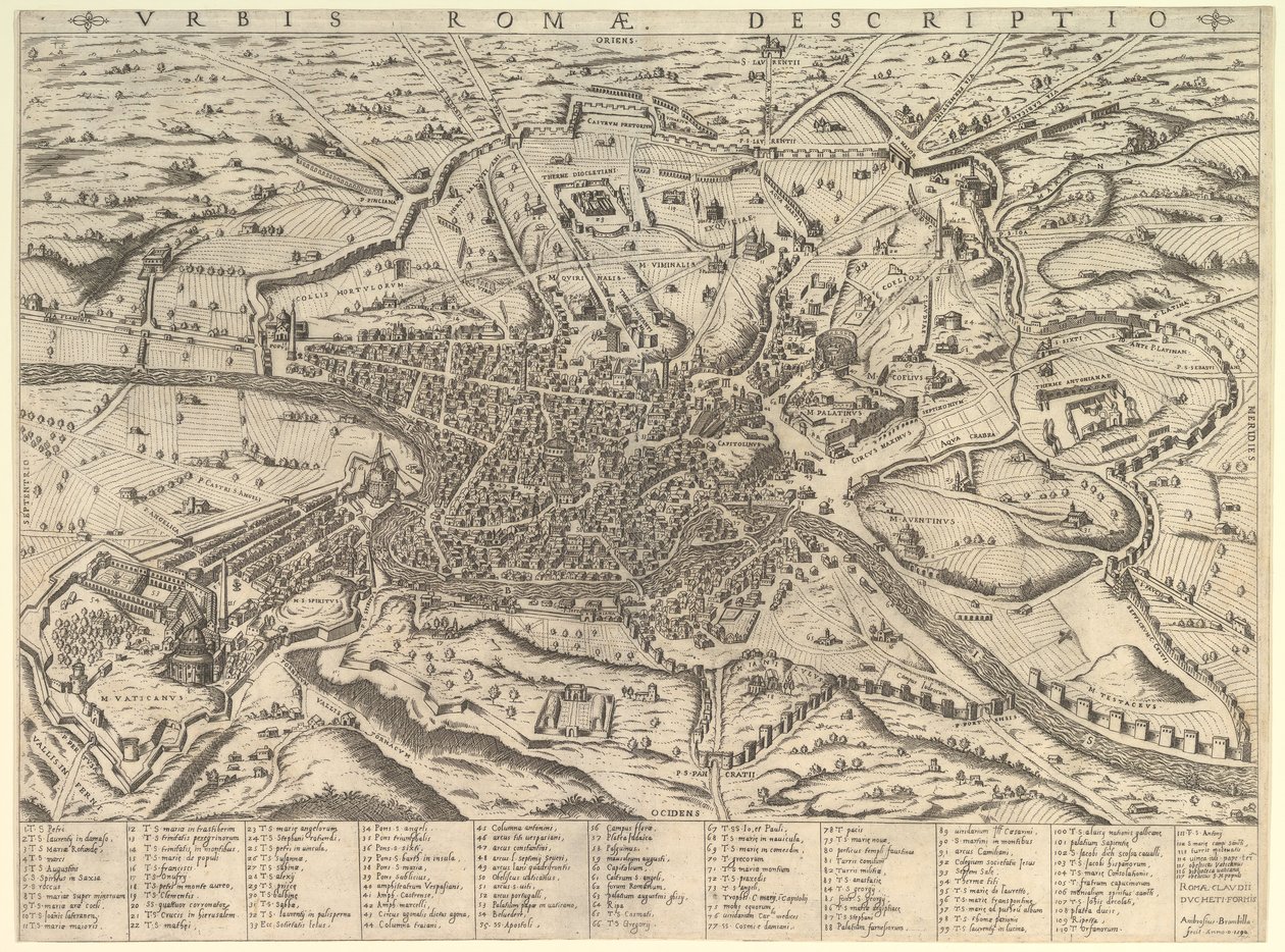 Speculum Romanae Magnificentiae：从西方看现代罗马，1590年。 作者 乔瓦尼·安布罗焦·布兰比利亚