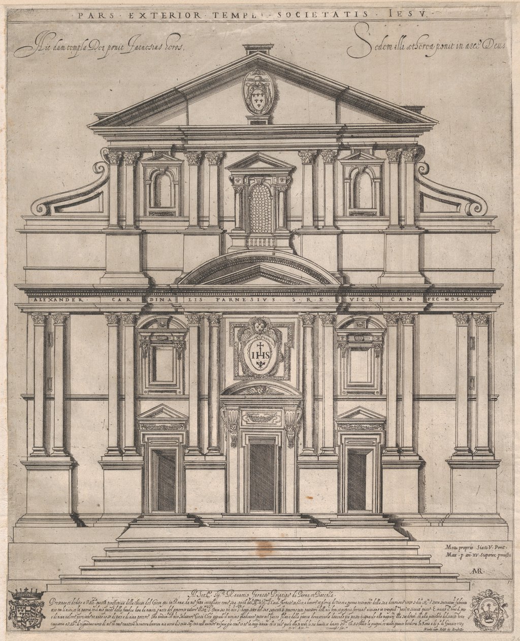 罗马的Gesù，来自 "Speculum Romanae Magnificentiae："，1589年。 作者 乔瓦尼·安布罗焦·布兰比利亚