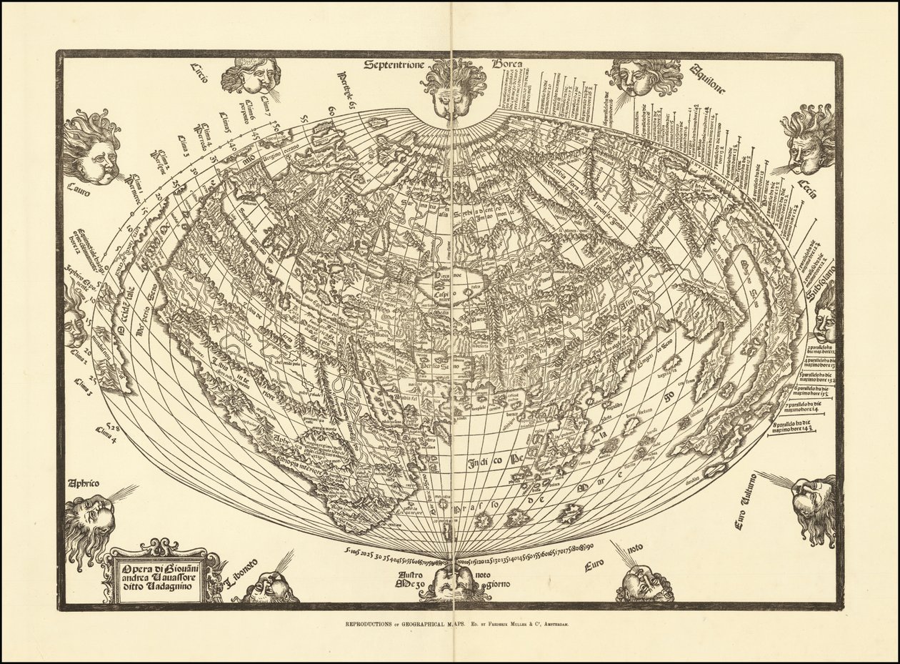 乔瓦尼-安德烈亚-瓦瓦索雷绘制的 1540 年世界地图 作者 乔瓦尼·安德烈·瓦瓦索里